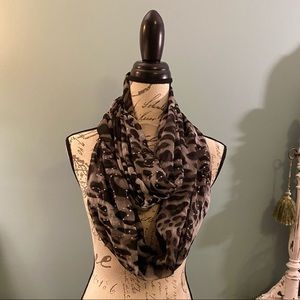 Black and Brown Animal Print Eternity Scarf